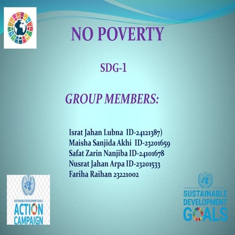 Presentation about no poverty in the world