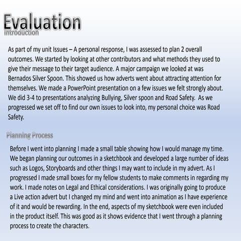 Evaluation