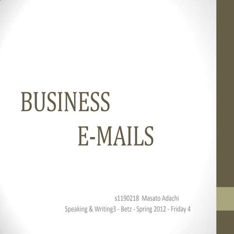 BUSINESS E-MAILS | PPTX