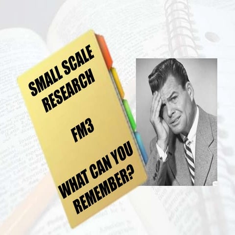 Small Scale Research