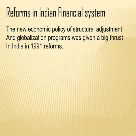 Overview of Indian Financial System MBA. | PPTX
