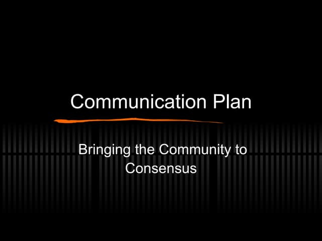 Communication Plan