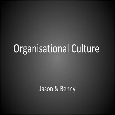 HR: Organisational Culture