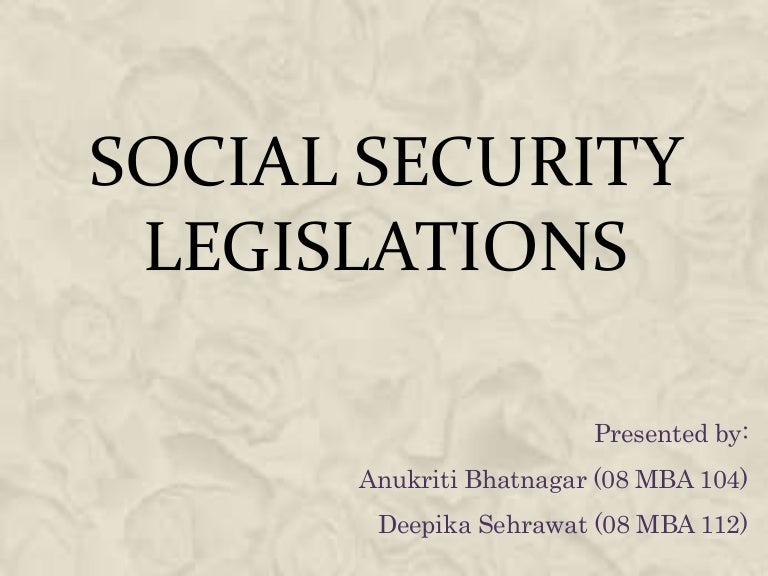 Social Security Legislation