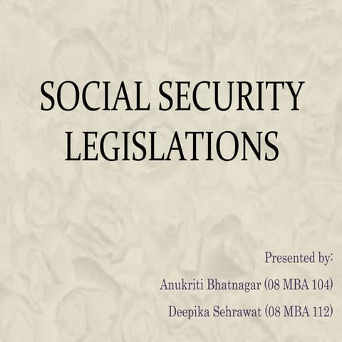 social security legislation
