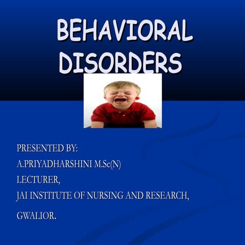 behavioral disorders in children