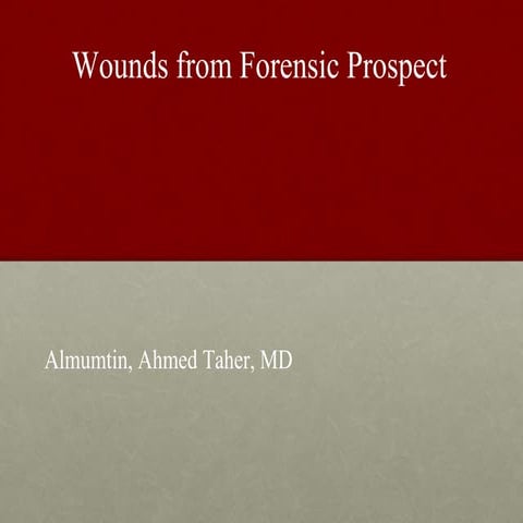 Wounds in forensic medicine