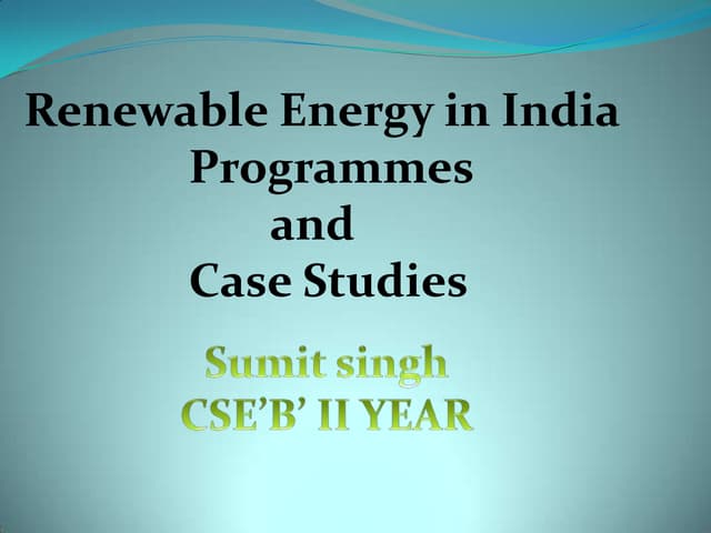 Renewable Energy