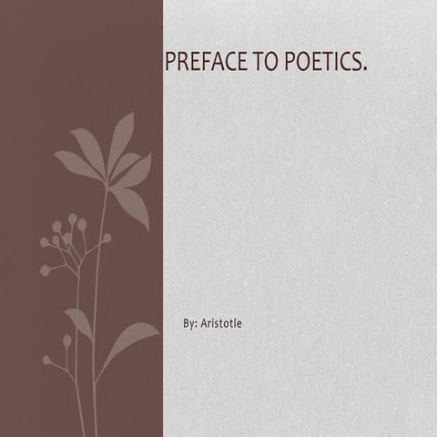 Preface To Poetics by Aristotle