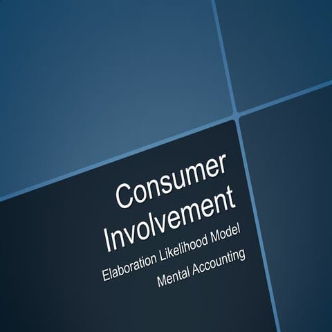 Consumer Involvement 