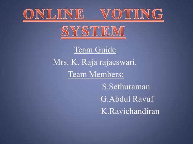 Online voting system project | DOCX
