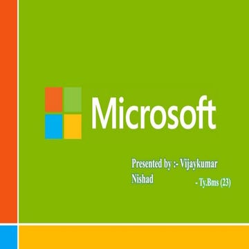 PPT on Microsoft Corporation
