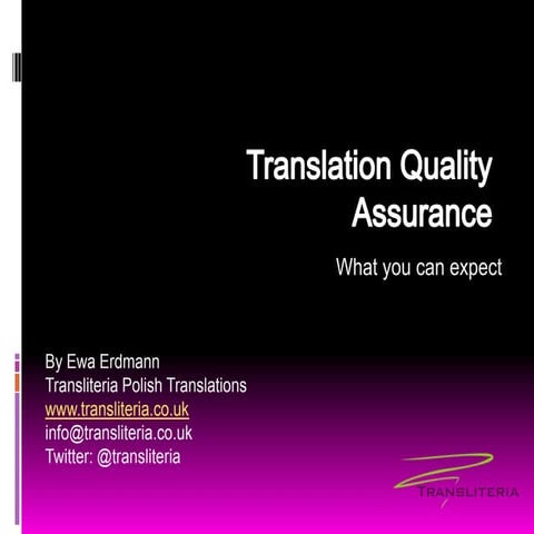 Translation Quality Assurance: what you can expect