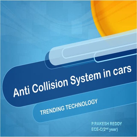ANTI COLLISION SYSTEM IN CARS