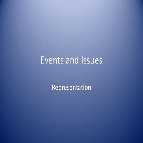 REpresentation: Events and Issues in the Media