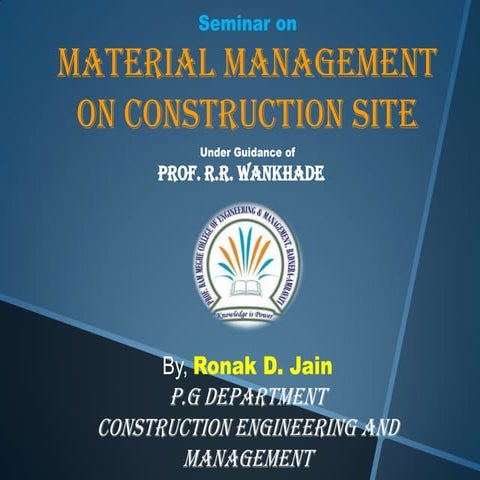 Material management on construction site