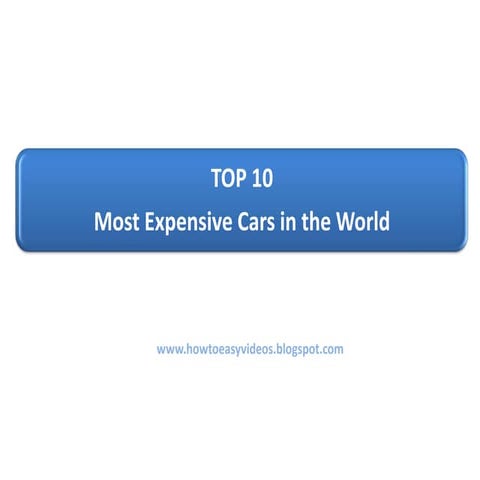 Top 10 Most Expensive Cars in the World