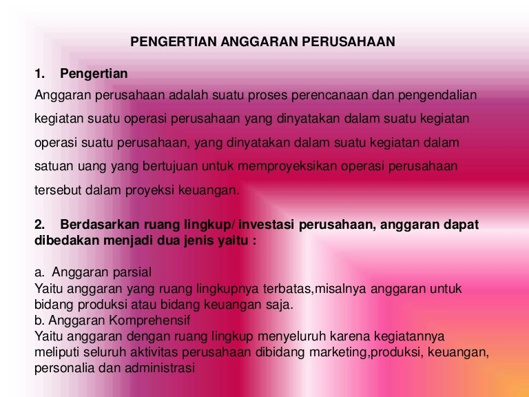 Presentation Manjemen Farmasi Tentang Anggran Perusahan