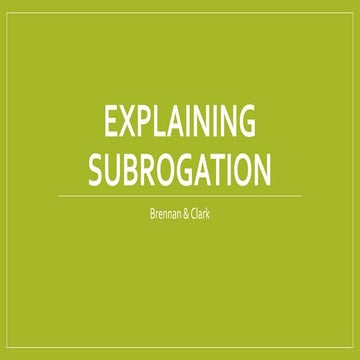 Explaining Subrogation | PPTX