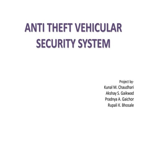 anti theft vehicular security system