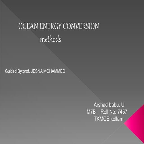 OCEAN ENERGY CONVERSION