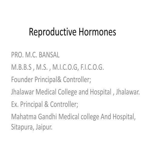 Reproductive Hormones