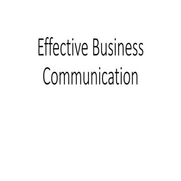 Fundamentals of Effective Business Communication