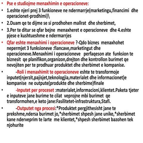 menaxhimi i operacioneve - vehbi rama | PPTX