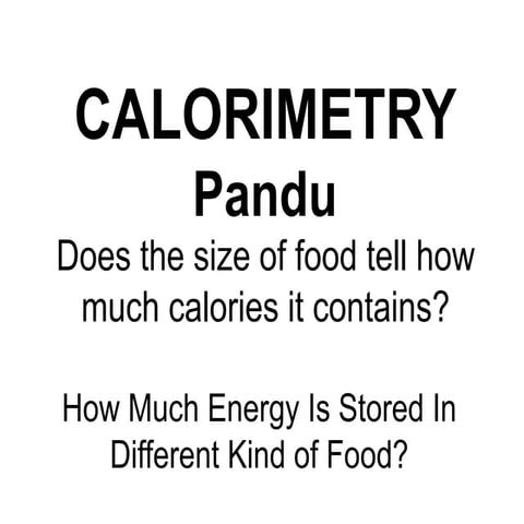 Calorimetry