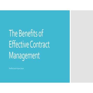 The Benefits of Effective Contract Management 