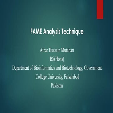 FAME (Fatty Acid Methyle ester) analysis 