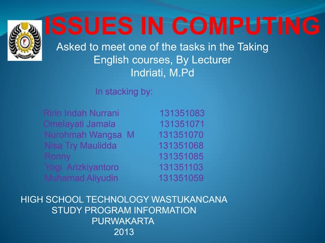 Issues In Computing PPT issues-in-computing-ppt