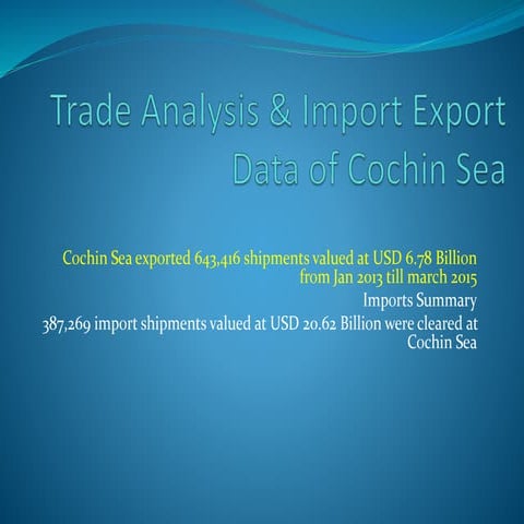 Exporting from Cochin - Presentation from primaryinfo.com