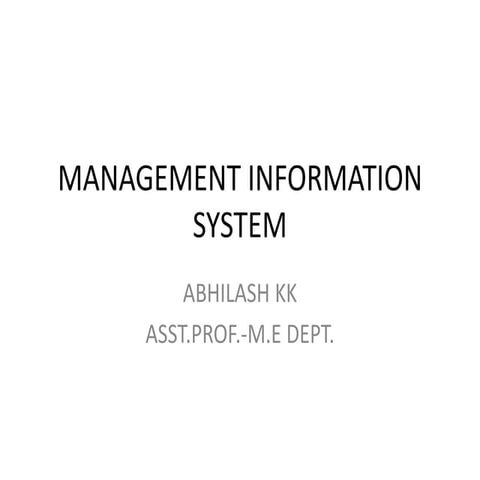 management information systems-an introduction