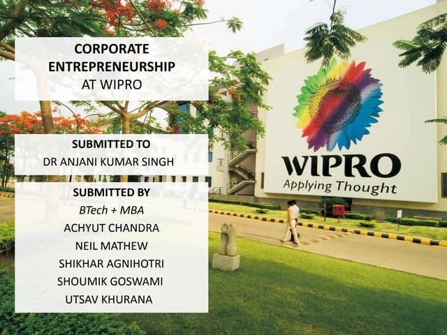 Corportate Entrepreneurship at WIPRO