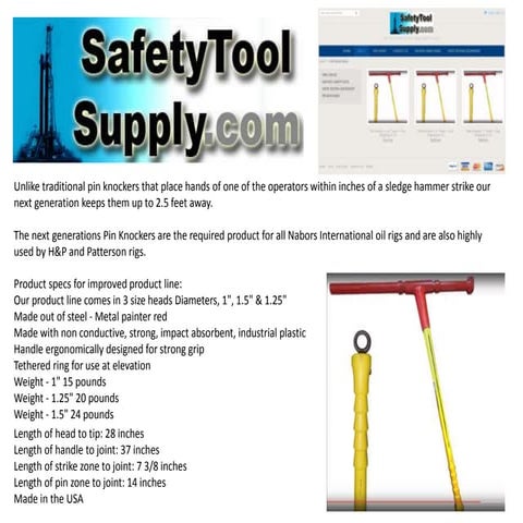 Pin Knockers - Oilfield Landrig Safe Pin Removal tool