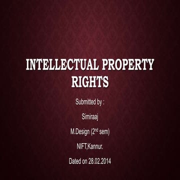 INTELLECTUAL PROPERTY RIGHT- TM, COPYRIGHT, DESIGN PROTECTION