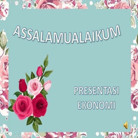 presentasi EKONOMI BAB KOPERASI SMA tema flower vintage