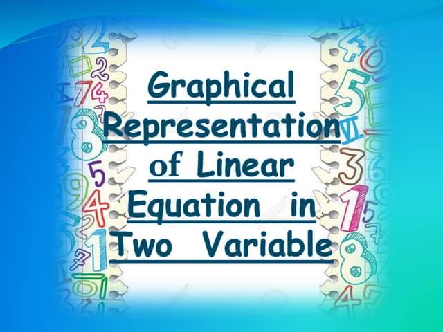 LINEAR EQUATION IN TWO VARIABLES | PPTX | Physics | Science