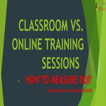 Training- Classroom Vs Online