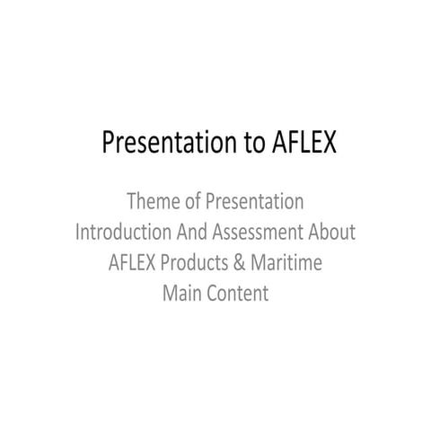 Dedicated to AFLEX Ships Equipment