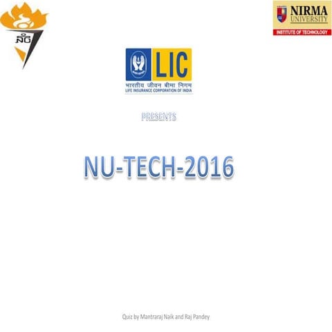 India Quiz-NUTech-2016,Nirma University