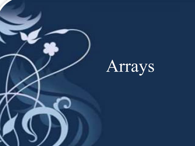 Arrays in java | PPT