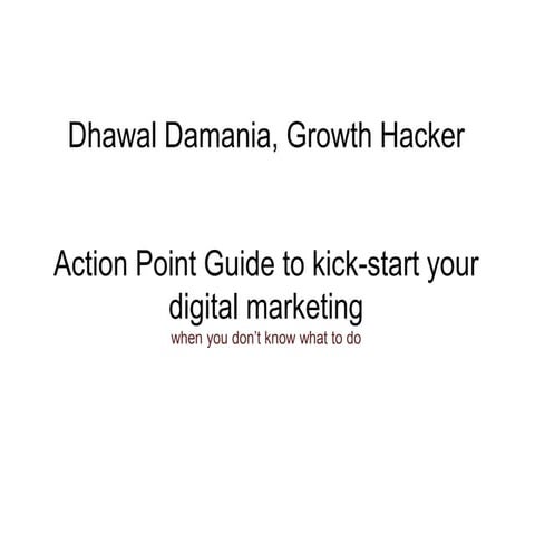 How to Kickstart your Online Marketing - When you don't know what to do