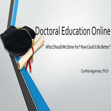 Doctoral Education Online: What Should We Strive For? How Could It Be Better?
