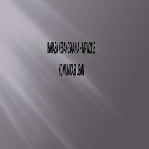 Bab 4 Komunikasi Lisan 