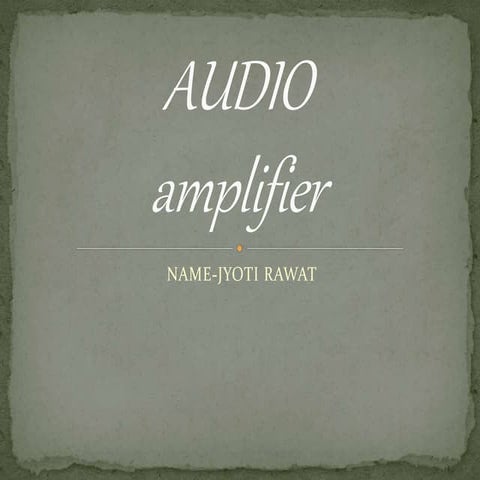 Audio Amplifier
