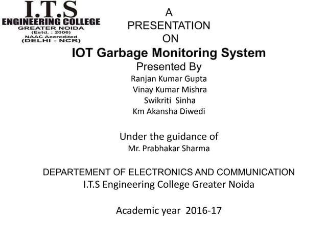 IoT based garbage monitoring system