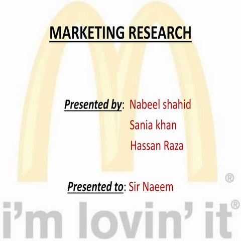 marketing research on mcdonalds