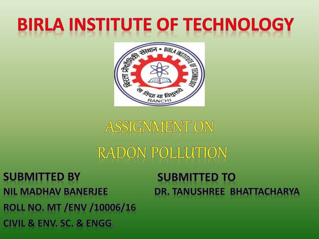 RADON POLLUTION